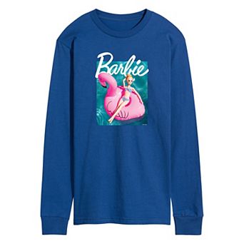 Men's Barbie® Pool Flamingo Long Sleeve Graphic Tee