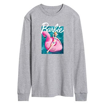 Men's Barbie® Pool Flamingo Long Sleeve Graphic Tee