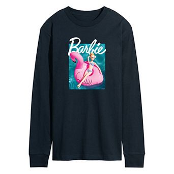 Men's Barbie® Pool Flamingo Long Sleeve Graphic Tee
