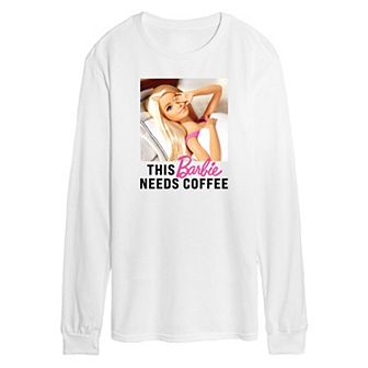 Men's Barbie® This Barbie Needs Coffee Long Sleeve Graphic Tee