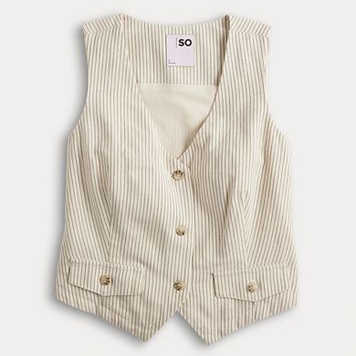 Juniors' SO® Linen Vest