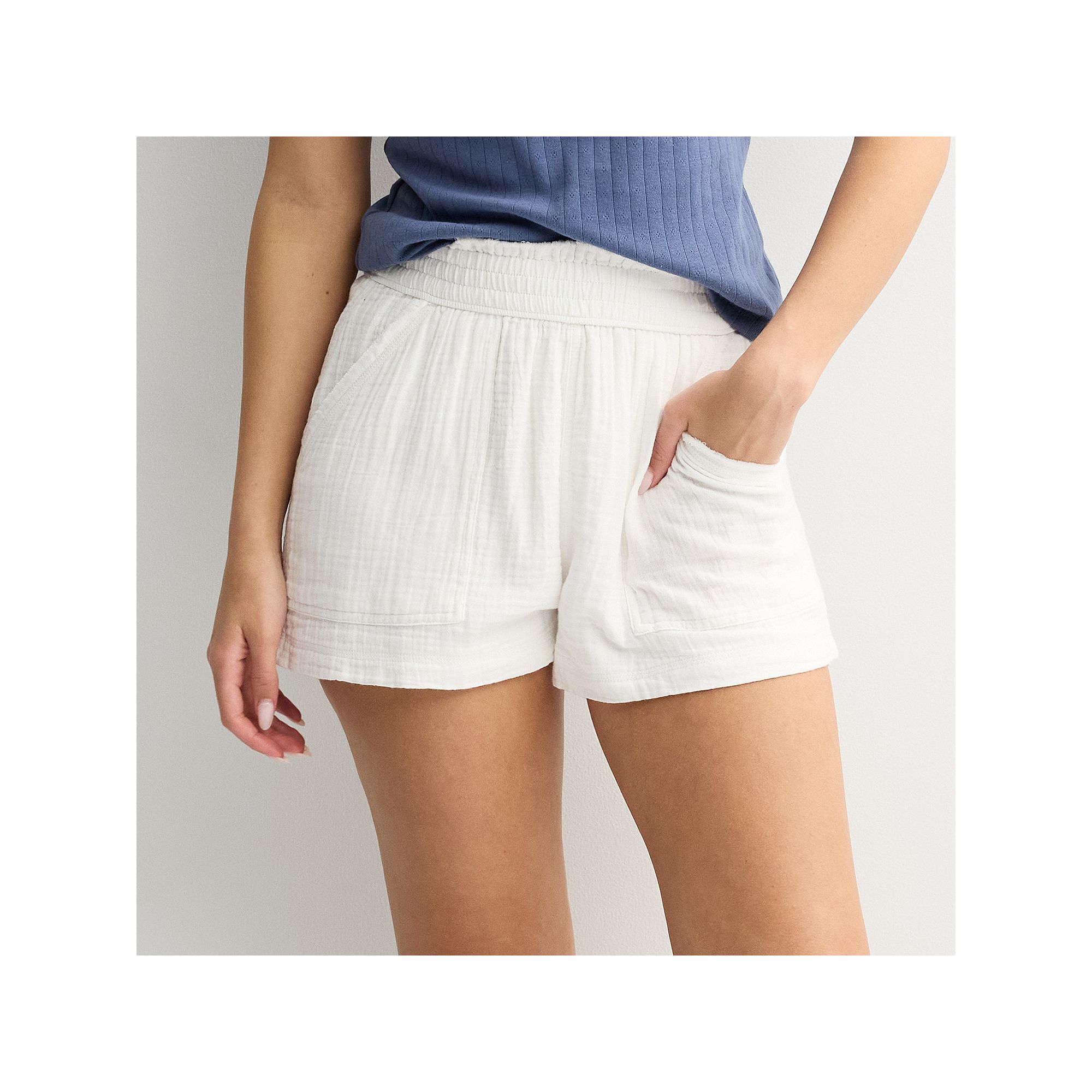 Juniors SO® High Rise Double Gauze Shorts, Girls, Size: XS, Modern White