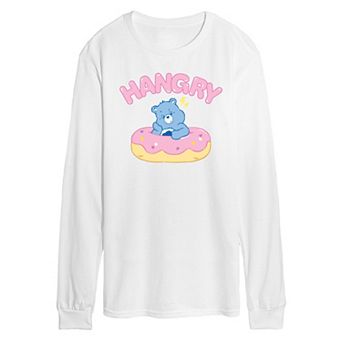 Men's Care Bears Hangry With Donut Long Sleeve Graphic Tee