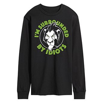 Disney's The Lion King Scar Men's Surrounded By Idiots Long Sleeve Graphic Tee
