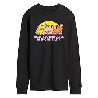 Disney's The Lion King Men's Avoiding All Responsibility Long Sleeve Graphic Tee