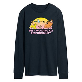 Disney's The Lion King Men's Avoiding All Responsibility Long Sleeve Graphic Tee