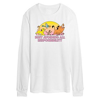 Disney's The Lion King Men's Avoiding All Responsibility Long Sleeve Graphic Tee