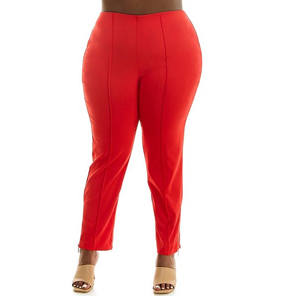 Plus Size Nina Leonard Elastic Ankle Pants