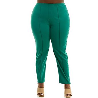 Plus Size Nina Leonard Elastic Ankle Pants