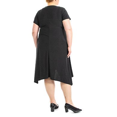 Plus Size Nina Leonard Uneven Hem Dress