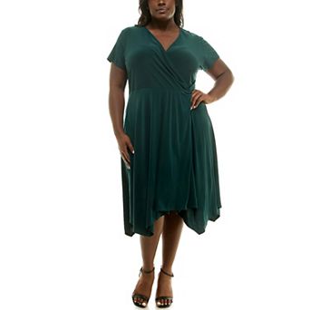 Plus Size Nina Leonard Uneven Hem Dress