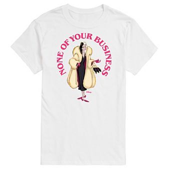 Disney Villains 101 Dalmations Cruella Deville Men's None Of Your Business Graphic Tee