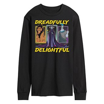 Disney Villains Men's Dreadfully Delightful Long Sleeve Graphic Tee