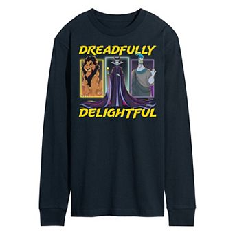 Disney Villains Men's Dreadfully Delightful Long Sleeve Graphic Tee