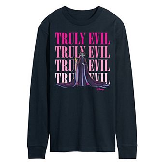 Disney Villains Malifecent Men's Truly Evil Long Sleeve Graphic Tee