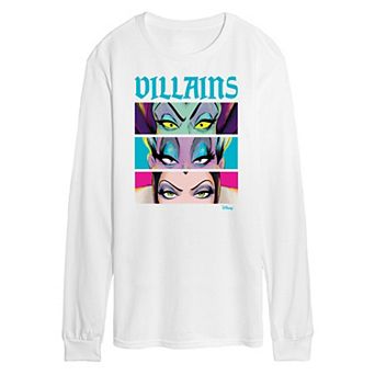 Disney Villains Men's Stacked Long Sleeve Graphic Tee