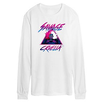 Disney Villains 101 Dalmatians Cruella Deville Men's Savage Long Sleeve Graphic Tee