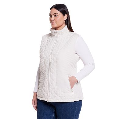Plus Size Weathercast Lightweight Multi-Quilted Vest