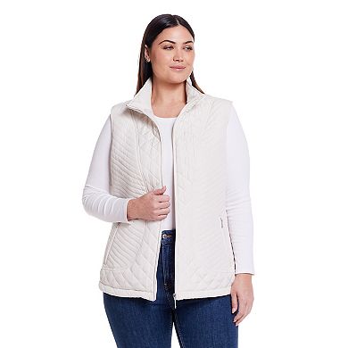 Plus Size Weathercast Lightweight Multi-Quilted Vest