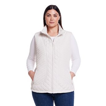 Plus Size Weathercast Lightweight Multi-Quilted Vest