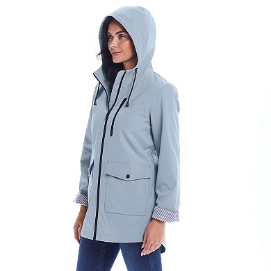 Women's Weathercast Lightweight Hooded Rain Slicker Coat