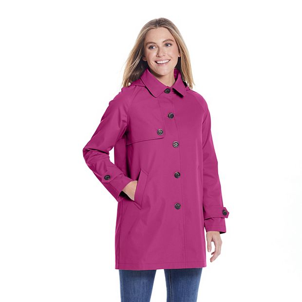 Women s Weathercast Lightweight Button Front Hooded Topper Jacket