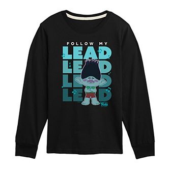 Boys 8-20 DreamWorks Trolls Movie Branch Follow My Lead Long Sleeve Graphic Tee