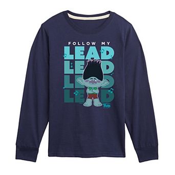 Boys 8-20 DreamWorks Trolls Movie Branch Follow My Lead Long Sleeve Graphic Tee