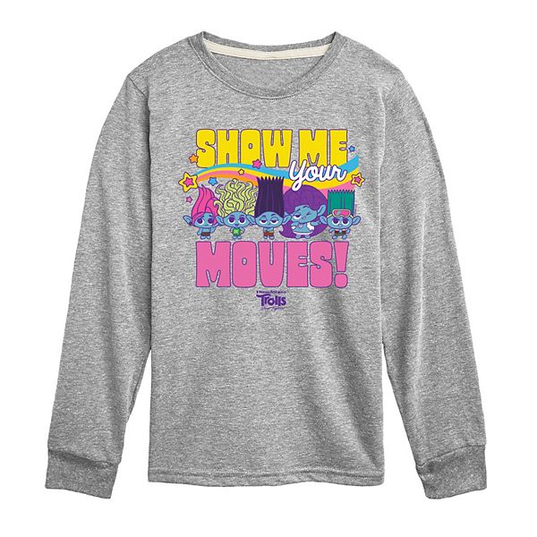 Boys 8-20 DreamWorks Trolls Movie Show Me Your Moves Long Sleeve ...