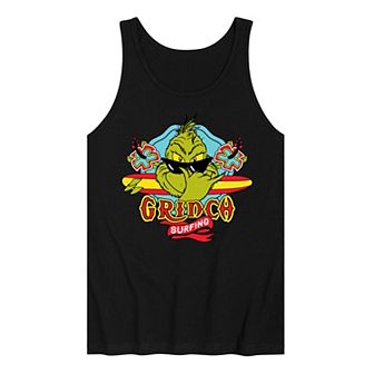 Men's Dr. Seuss The Grinch Surfing Graphic Tank Top