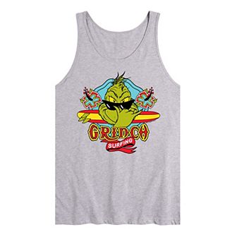 Men's Dr. Seuss The Grinch Surfing Graphic Tank Top