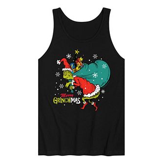 Men's Dr. Seuss The Grinch Merry Grinchmas Toy Bag Graphic Tank Top