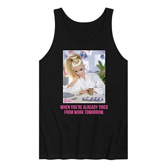 Men's Barbie® Already Tired Work Graphic Tank Top