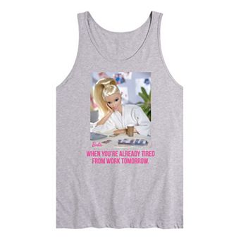 Men's Barbie® Already Tired Work Graphic Tank Top