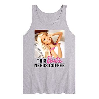 Men's Barbie® This Barbie Needs Coffee Graphic Tank Top