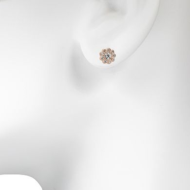 LC Lauren Conrad Rose Gold Tone Simulated Pearl & Crystal 5-Pack Stud Earrings Set