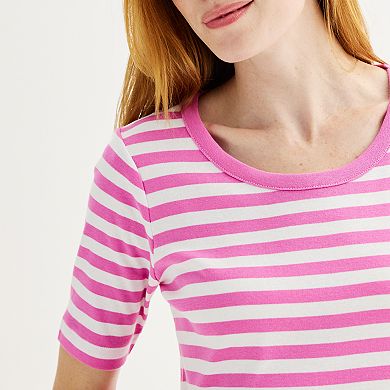 Women's Croft & Barrow Scoopneck Elbow Sleeve Top