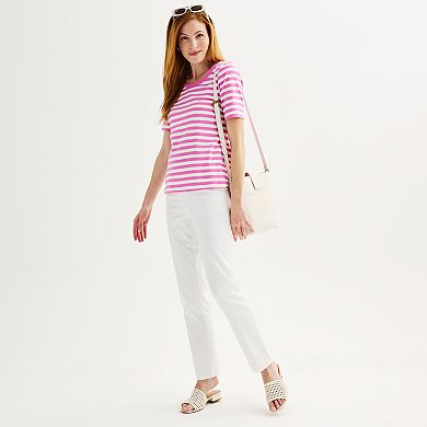 Women's Croft & Barrow Scoopneck Elbow Sleeve Top