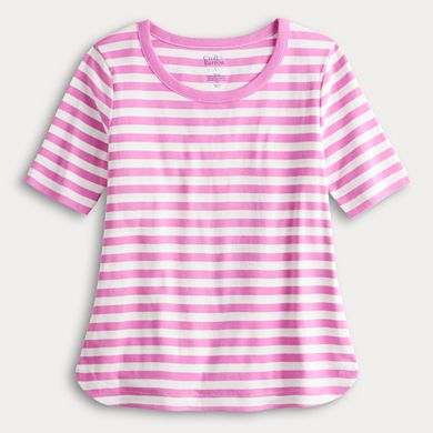 Women's Croft & Barrow Scoopneck Elbow Sleeve Top