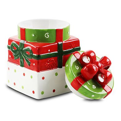 Gibson Home Christmas Estate 7.5 Inch Gift Box Holiday Cookie Jar