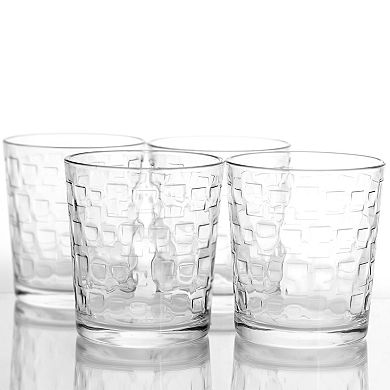 Gibson Home Great Foundations 4-Piece 13 Ounce Double Old Fashion Glass Set