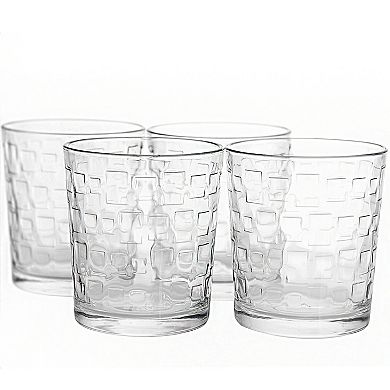 Gibson Home Great Foundations 4-Piece 13 Ounce Double Old Fashion Glass Set
