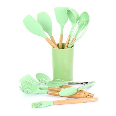 MegaChef Pro Silicone and Wood Cooking Utensils, Set of 12