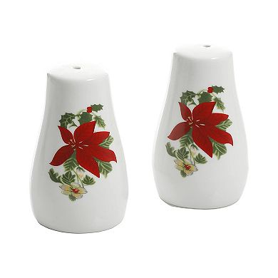 Perfect for Holidays Poinsettia 7 Piece Porcelain Serving Set