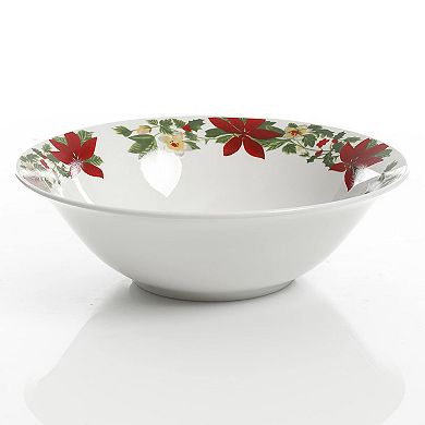 Perfect for Holidays Poinsettia 7 Piece Porcelain Serving Set