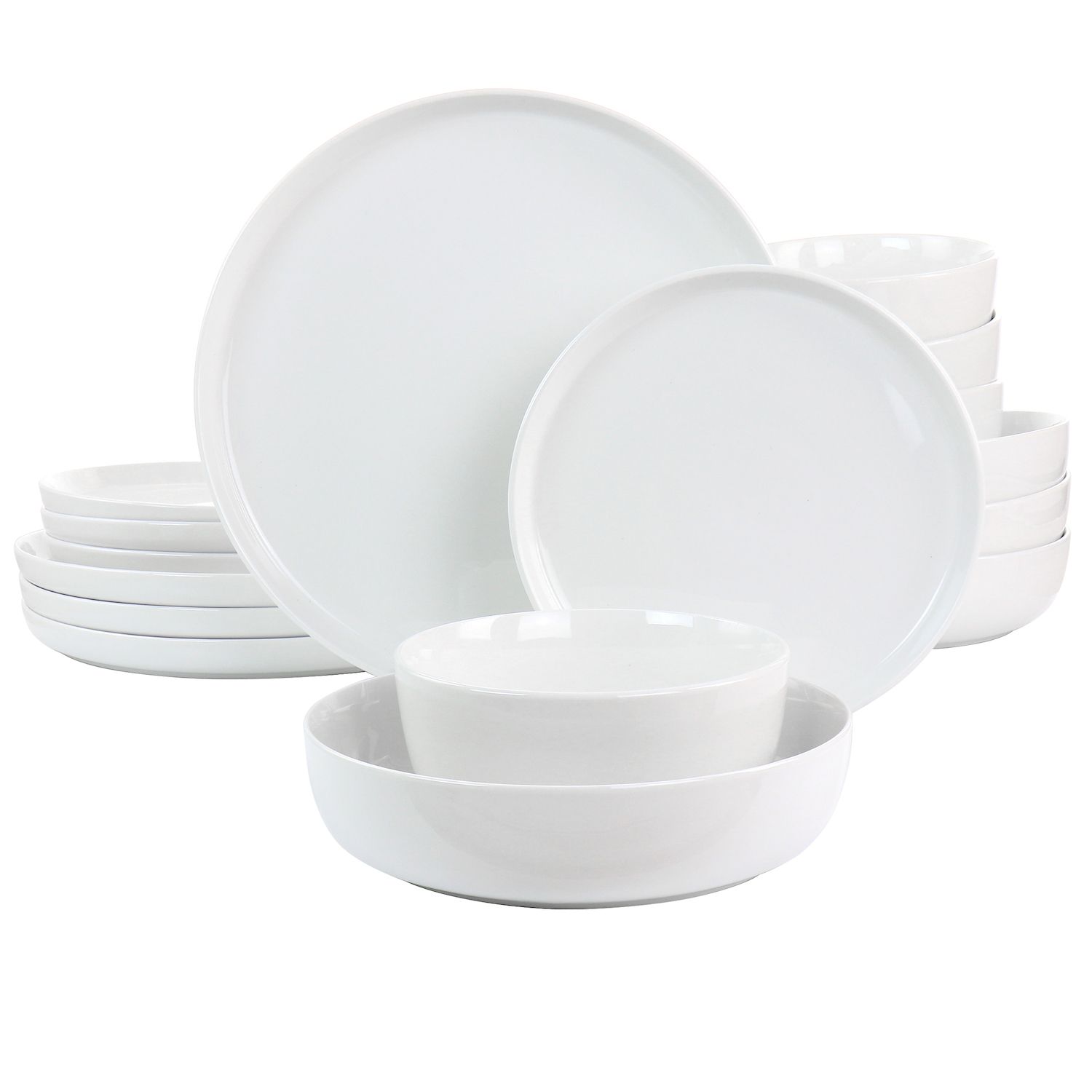 Oster Juego De Vajilla 16 Piece Opal Glass Dinnerware Set in White 