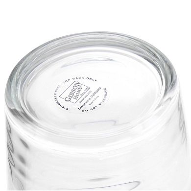 Gibson Home 16 Piece Swirl Clear Assorted Glassware Set