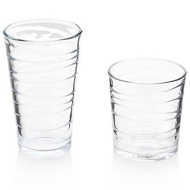 Gibson Home 16 Piece Swirl Clear Assorted Glassware Set