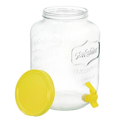 Gibson Home Chiara 2 Gallon Mason Cold Drink Dispenser with Metal Base and Lid