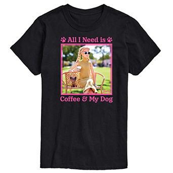 Men's Barbie® All I Need Is Coffee Dog Graphic Tee